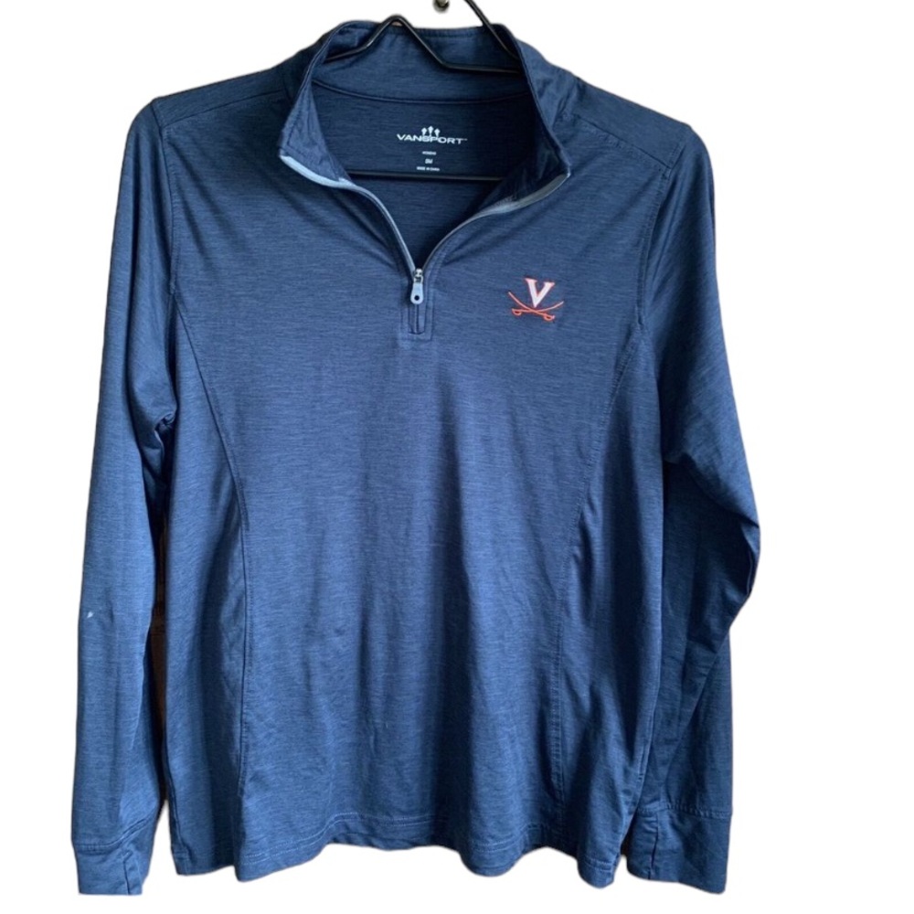 Womens Vansport Quarter Zip Pullover UVA University of Virginia Sweater Size SM